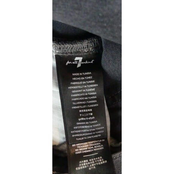 7 For All Mankind 26 Jeans High Waist Slim Kick Frayed Hem Gray - Picture 9 of 11